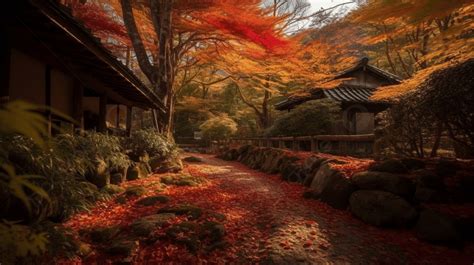 Japan In Autumn The View From Kyoto Background Autumn Leaves In