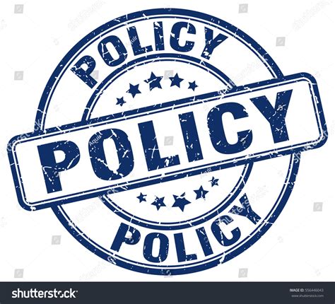 Policy Stamp Blue Round Grunge Vintage Stock Vector Royalty Free