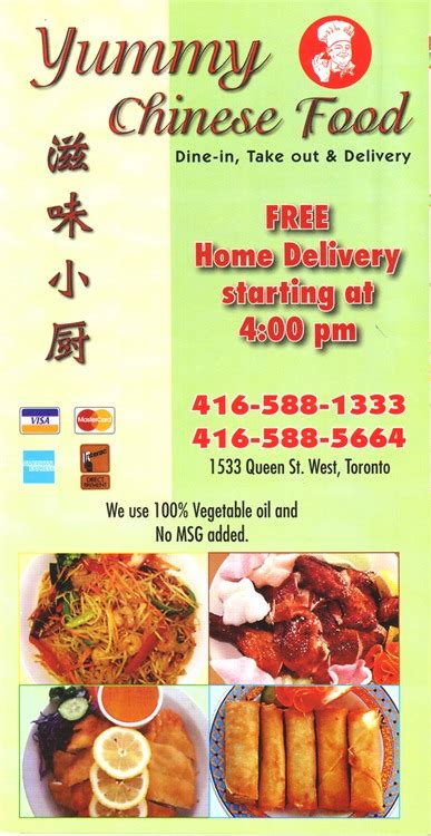 Order asian, chinese food delivery catering online from yummy yummy chinese restaurant, best asian, chinese in scottsdale, az. Yummy Chinese Food, 1533 Queen St W, Toronto Parkdale