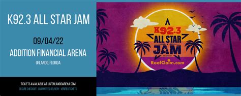 K923 All Star Jam Tickets 4th September Addition Financial Arena