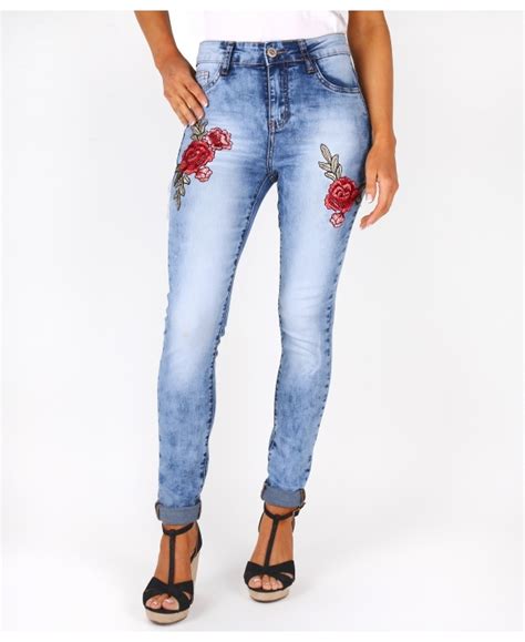 Jeans Rose Embroidered Skinny Jeans Krisp