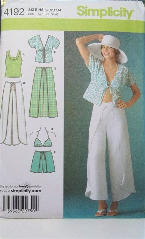 Misses Wrap Pants Simplicity 4192 Sewing Pattern Wide Leg Etsy