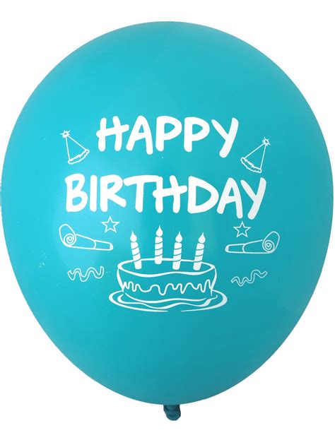Happy Birthday Cake Balloons Cm Assorted Colours Pk Buy Party Birthday