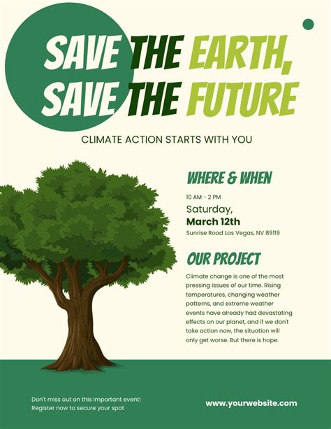Green Save The Earth Poster Campaign Venngage
