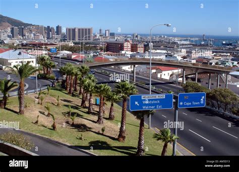 Cape Town South Africa Rsa The N2 Road Into City Centre Stock Photo Alamy