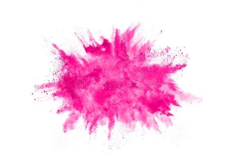 Pink Powder Explosion On White Background Stock Image Image Of