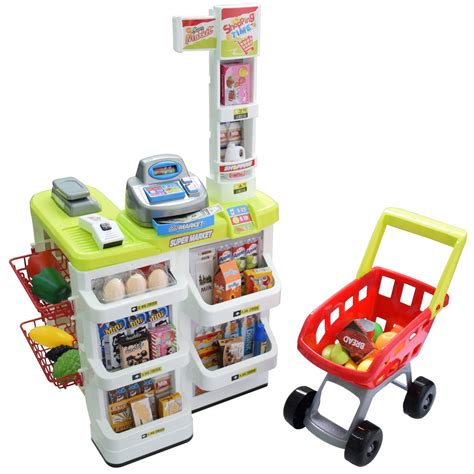 Buy Seprovider Kids Supermarket Playset With Toy Shopping Cart Toy