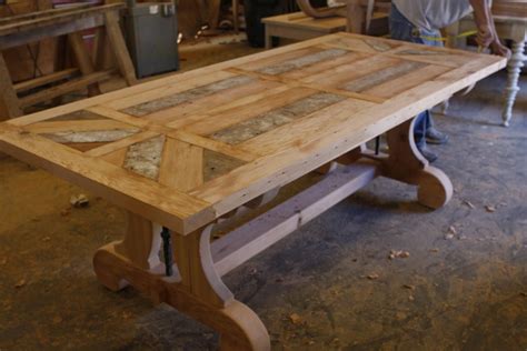 Custom Made Custom Trestle Dining Table With Leaf Extensions Built In