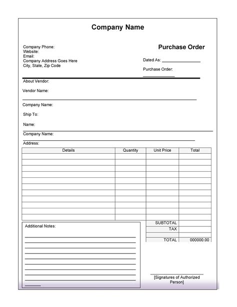 Free Purchase Order Templates In Word Excel