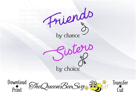 Friends By Chance Sisters By Choice Svg Dxf Eps Png Pdf Etsy