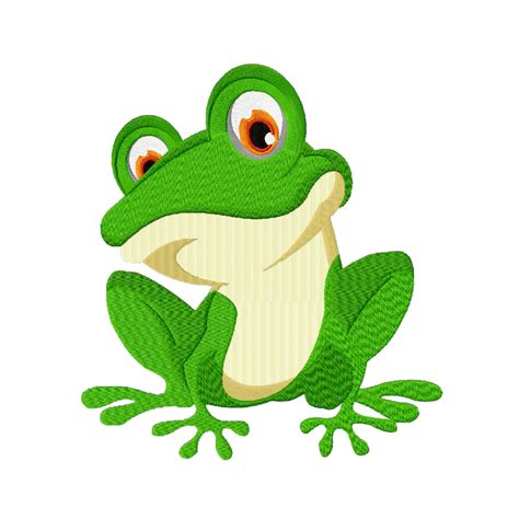 Frog Embroidery File 5 Sizes Machine Embroidery Pattern For Kids Etsy