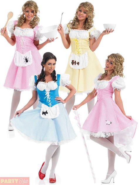 Ladies Dorothy Miss Muffet Goldilocks Bo Peep Costume Adults Book Week Outfit Little Miss