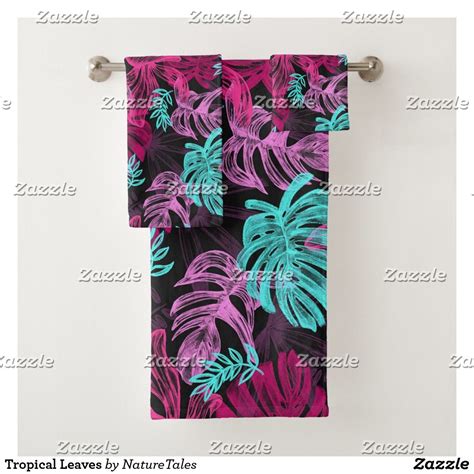 Towel off in style with a jacquard towel or picks from pendleton. Tropical Leaves Bath Towel Set | Zazzle.com (With images ...