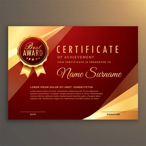 Certificate Template Award Diploma Blank Premium Vector Gambaran
