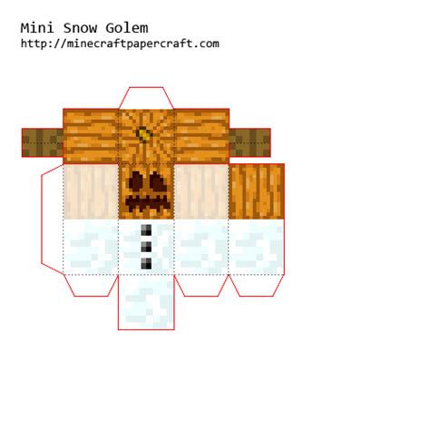 Papercraft Mini Snow Golem Minecraft Printables Papercraft Minecraft