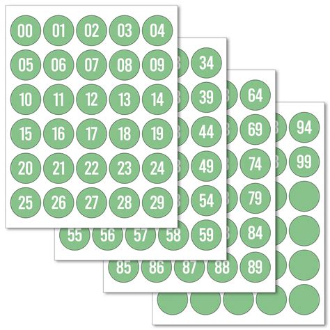 Buy Extra Large 15in Green Consecutive Number Stickers 0 100 With