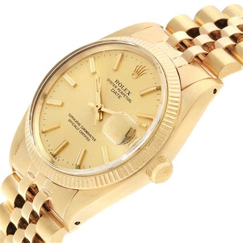 Rolex Date 14k Yellow Gold Jubilee Bracelet Vintage Mens Watch 1503