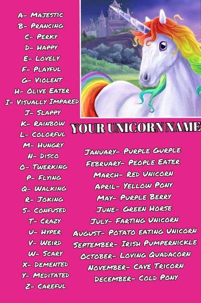 Maybe you would like to learn more about one of these? Colorful Irish Pumpernickle!!!!What is your unicorn name ...