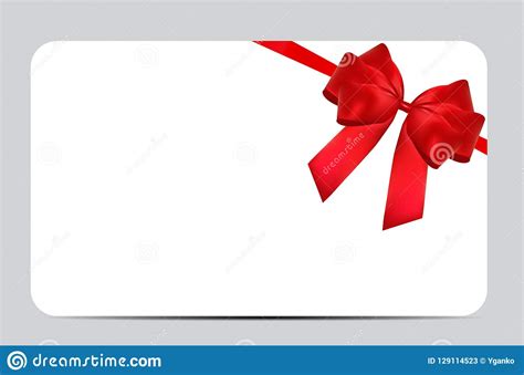 Print your finished design and your gift cards are ready for distribution. Blank Gift Card Template With Red Bow And Ribbon. Vector ...