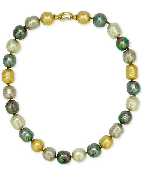Majorica 18k Gold Plated Multicolor Imitation Pearl Bead Necklace
