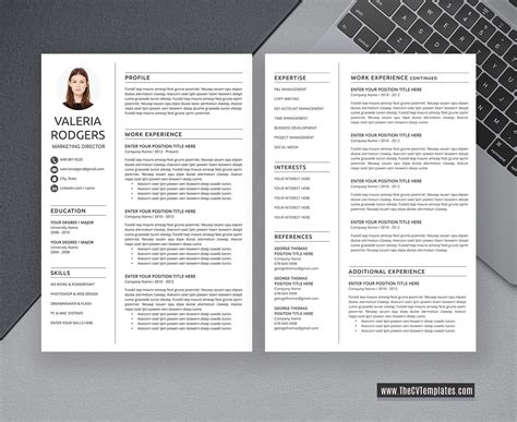Professional Cv Template Resume Template Cover Letter Ms Word Riset