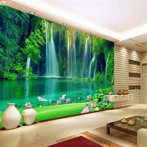 Buy Shinehome Modern Waterfall Natural Wallpaper Roll