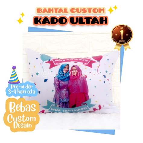 Jual Bantal Custom Bantal Foto Kado Ulang Tahun Wisuda Uk 30x40