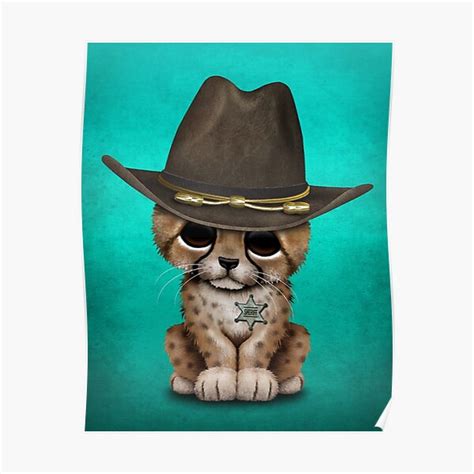 Cute Baby Cheetah Cub Sheriff Poster For Sale By Jeffbartels Redbubble