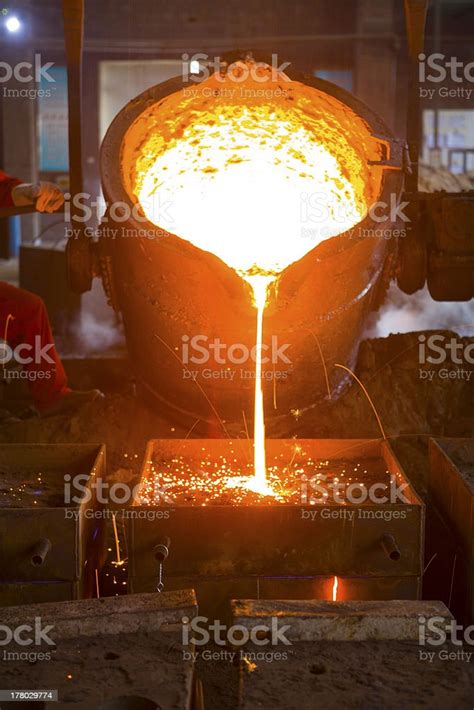 Molten Lava Being Poured On Metal Stock Photo Download Image Now