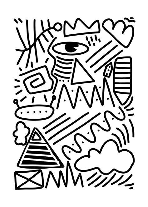 Premium Vector Doodle Art Black And White Hand Drawn