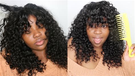 Custom Hair Cut And Bangs On A Deep Curly Quick Weave Lace Wig Sza