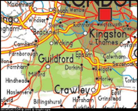 United Kingdom Map Surrey
