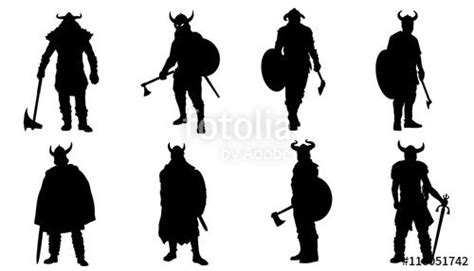 Vector Viking Silhouettes Paper Bead Jewelry Wax Museum Classroom