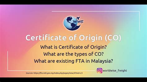 Certificate Of Origin Co Free Trade Agreement Fta Youtube