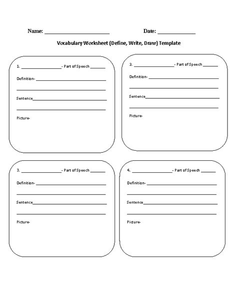 Vocabulary Worksheets Vocabulary Worksheets Template Part 6