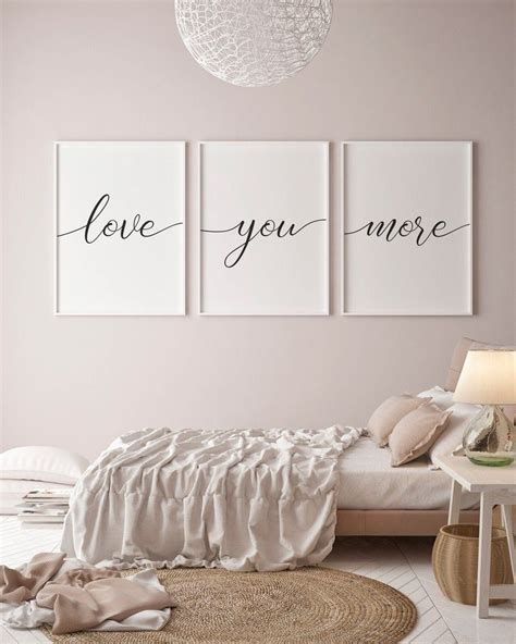 Bedroom Wall Decor Over The Bed Love You More Sign Romantic Etsy