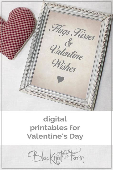 Printable Hugs Kisses And Valentine Wishes Sign And Svg Digital