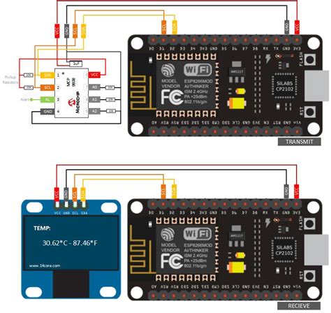 This wiring diagram can be shown on the. esp8266-point-2-point-communication-mcp80-temp-sensor-wiring-diagram-schematics | 14core.com