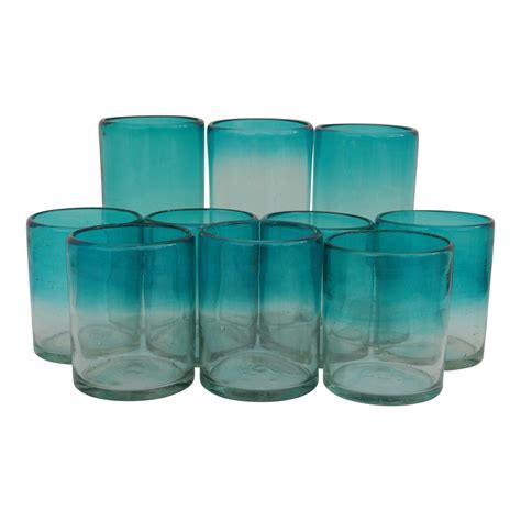 Ombré Ocean Blue Drinking Glasses Set Of 10 Chairish