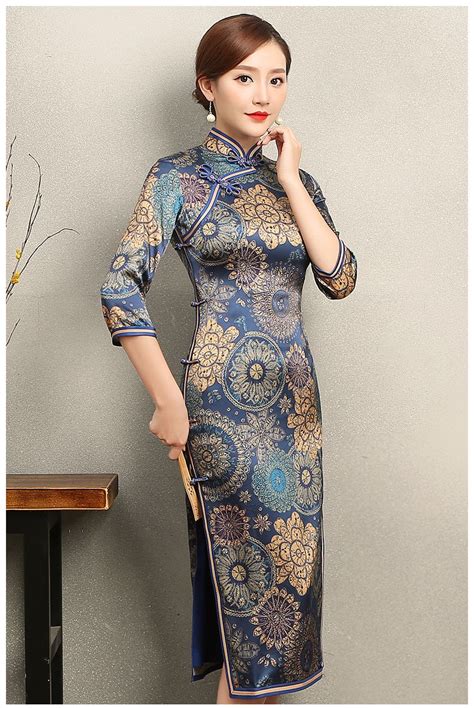 Fabulous Paisley Silk Chinese Qipao Cheongsam Dress Qipao Cheongsam