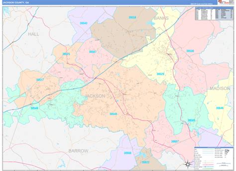 Wall Maps Of Jackson County Georgia