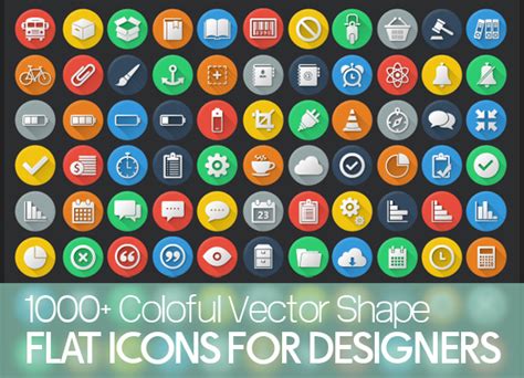 Colorful Flat Icons Set For Designers Icons Graphic