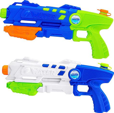 Toybox 2 Big Water Guns 1200cc Per Gun Super Water Soaker Squirt For One Touch Top Tred Toys