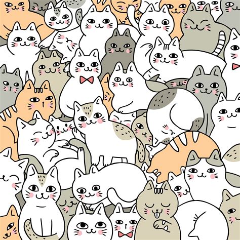 Cartoon Cute Doodle Cats Vector 621464 Download Free Vectors