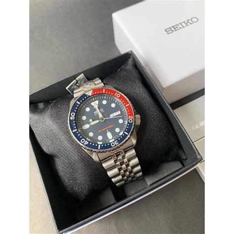 Bnew Authentic Seiko Divers Automatic Watch Skx009k2 Blue And Red Date