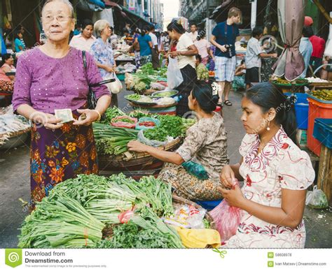 Street Market In Yangon Editorial Stock Photo Image Of 1000022675