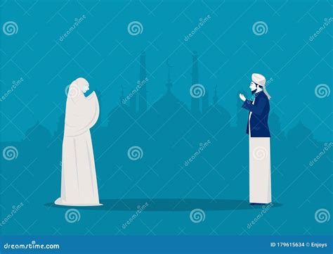 La Gente Reza A Dios Ramadan Kareem Ilustrador De Vectores Ilustraci N