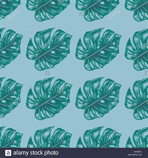 Exotic Tropical Background Seamless Indigo Tropical Pattern With