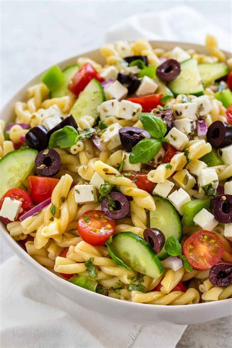 Easy Greek Pasta Salad Recipe Jessica Gavin