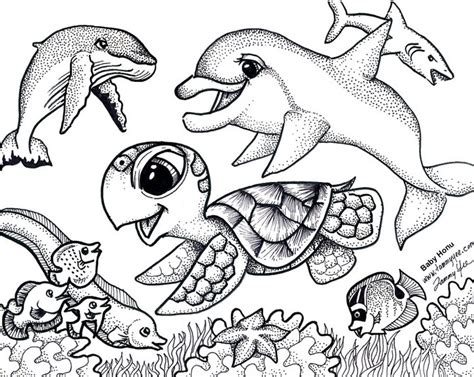 Sea Animals Coloring Pages Idea Whitesbelfast